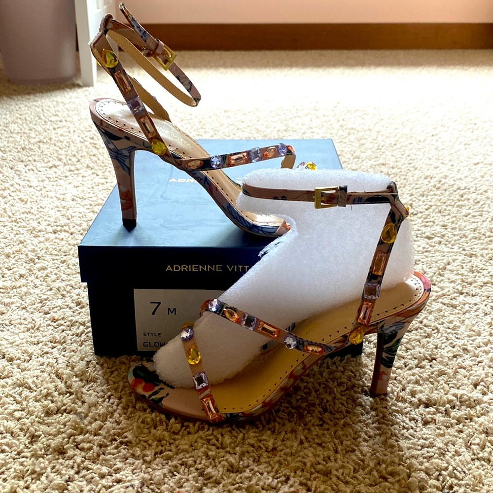 Bejeweled Floral Heels